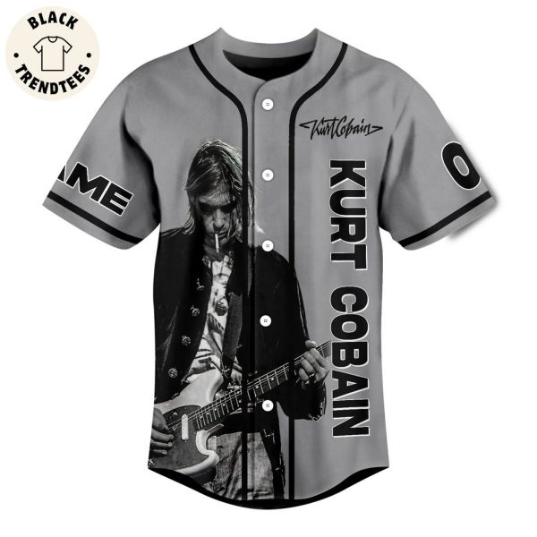 Personalized Kurt Cobain It’s Better To Burn Out Than To Fade Away Gray Design Baseball Jersey