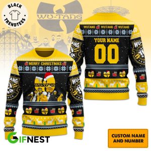 Personalized Merry Christmas Wutang Yellow Black Design 3D Sweater