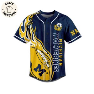 Personalized Michigan Wolvernes Mascot Design Baseball Jersey
