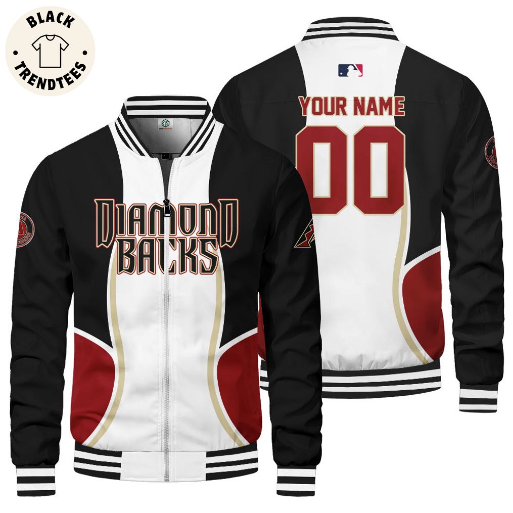 Personalized New Release Arizona Diamondbacks MLB White Black Design Baseball Jacket