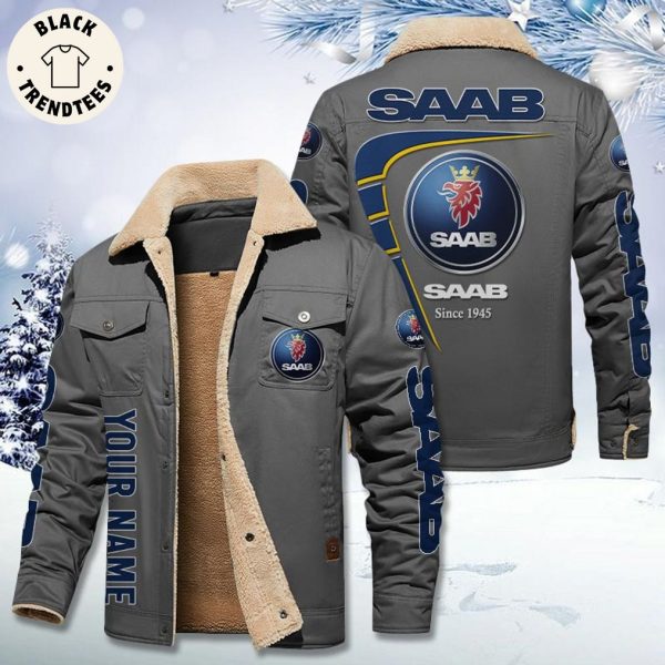 Personalized Saab Since 1945 Logo Design Fleece Jacket