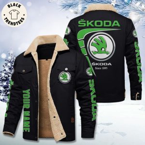 Personalized Skoda Since 1895 Logo Design Fleece Jacket