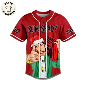Personalized Slim Shady Jingel Bells Red Christmas Design Baseball Jersey