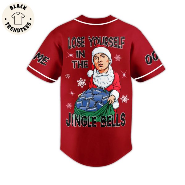 Personalized Slim Shady Jingel Bells Red Christmas Design Baseball Jersey