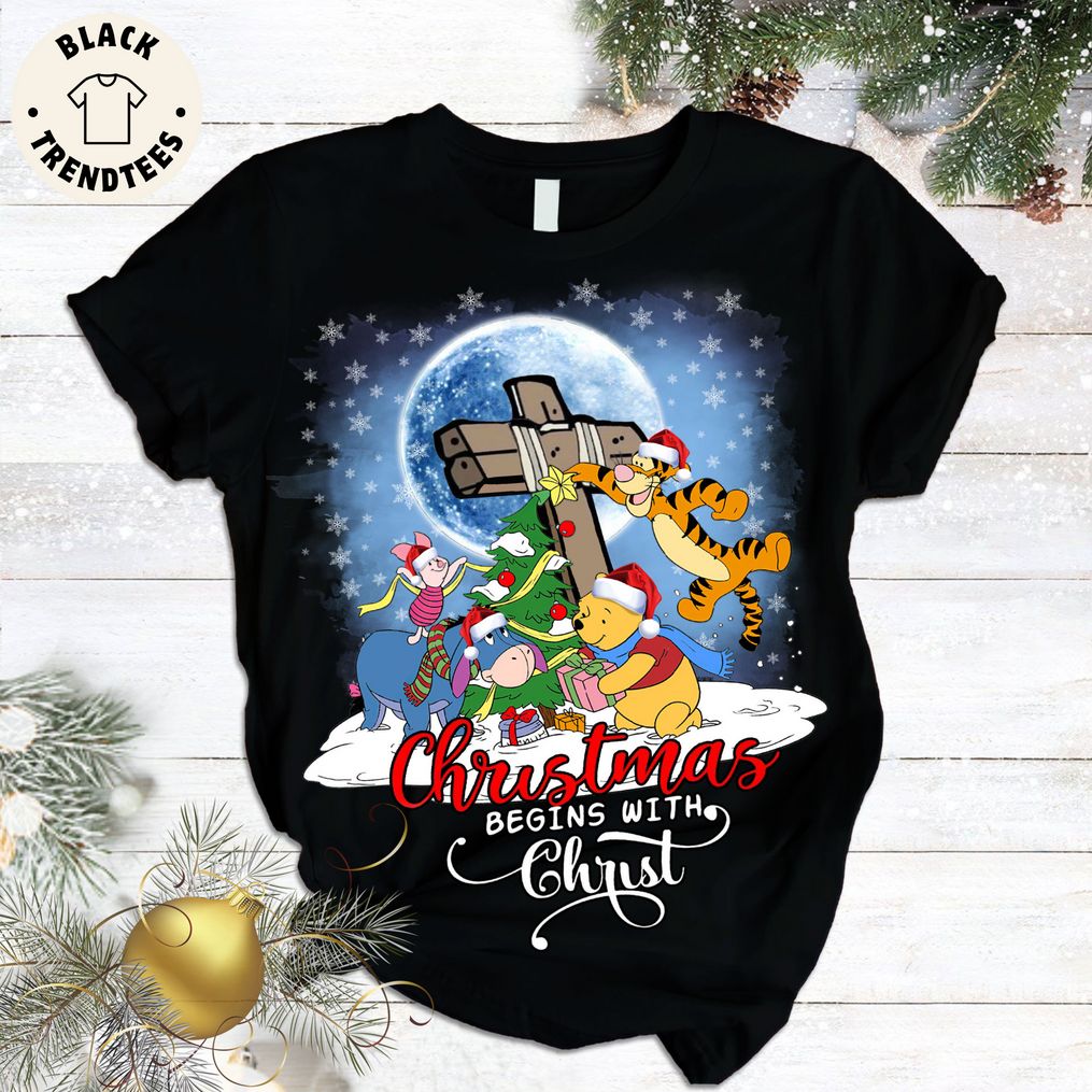 Pooh Christmas Begin With Christ Lucky Design Pajamas Set