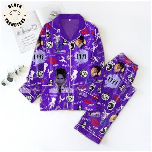 Prince 1999 Iwanna Be Your Love Kiss Purple Design Pajamas Set