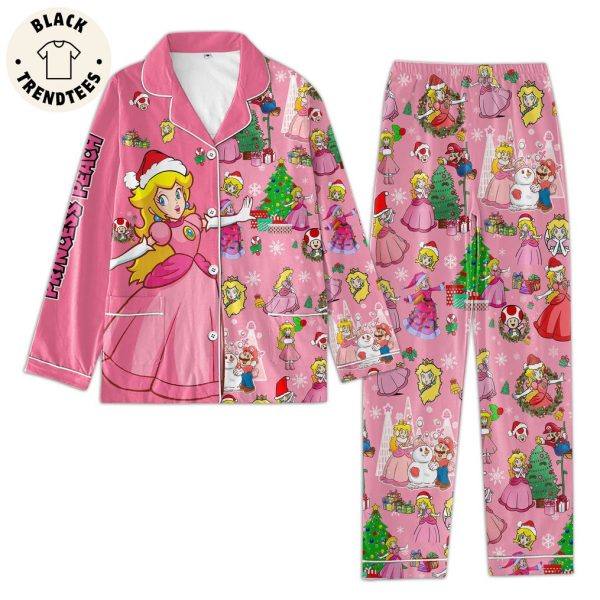 Princess Peach Christmas Pink Design Pajamas Set