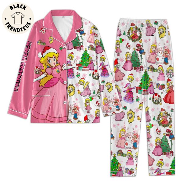 Princess Peach Christmas Pink Design Pajamas Set