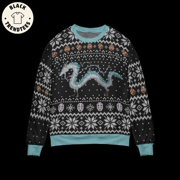 Spirited Away Haku Dragon Christmas Design 3D Sweater