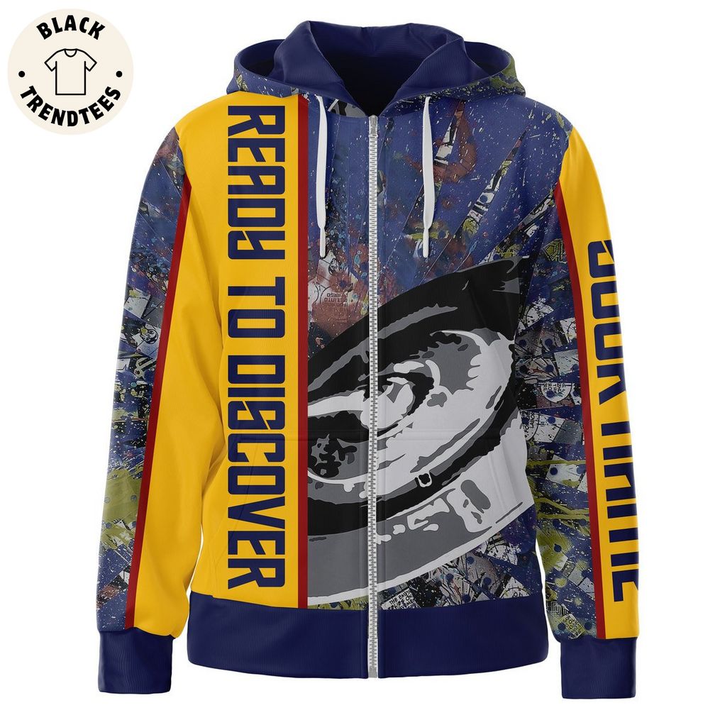 Ready To Discover Blue Yellow Design 3D Hoodie