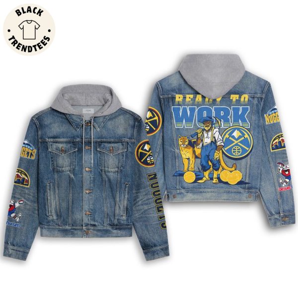 Ready To Work Dennver Nuggets Tiger Design Hooded Denim Jacket