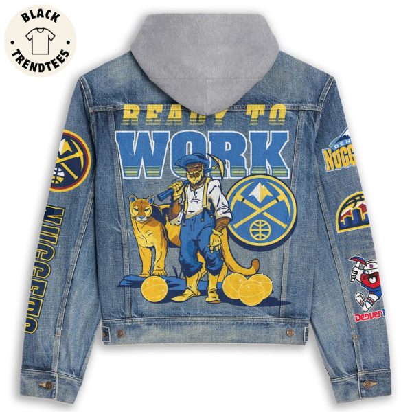 Ready To Work Dennver Nuggets Tiger Design Hooded Denim Jacket