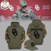 Salute To Service For Veterans Day Oklahoma Sooners Football Camo Design 3D Hoodie