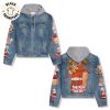 Rockin’s Around The Christmas Tree To The Sound Of U2 Design Hooded Denim Jacket