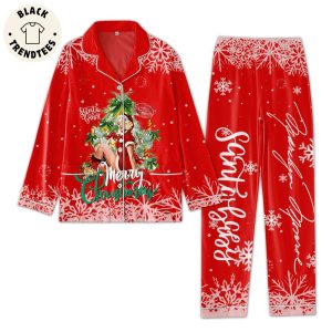 Santa Baby Merry Christmas Red Design Pajamas Set