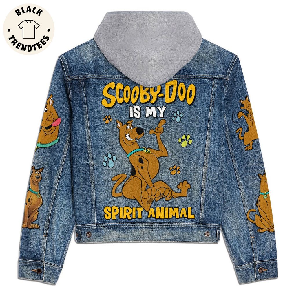 Scooby Doo Is My Spirit Animal Mascot Design Hooded Denim Jacket