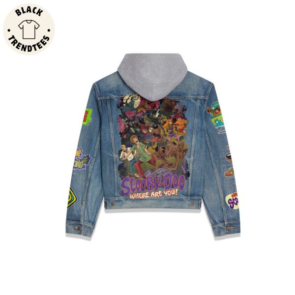 Scooby Doo Where Are You Design Hooded Denim Jacket