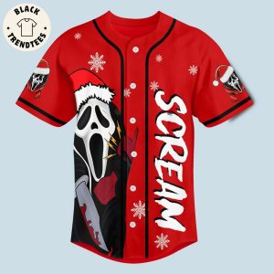 Scream Skull Red Design Baseball Jersey