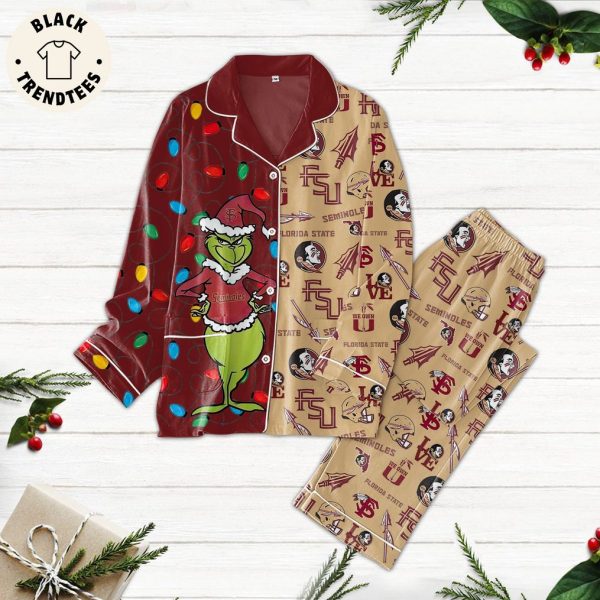 Seminols FSU Grinch Design Pajamas Set