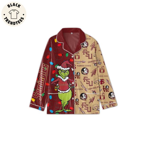 Seminols FSU Grinch Design Pajamas Set