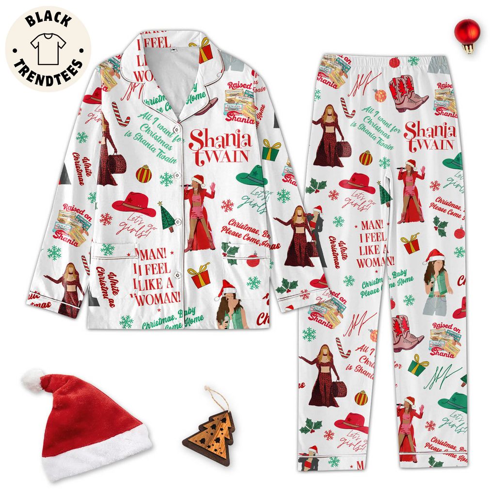 Shania Twain Christmas White Design Pajamas Set