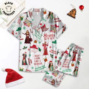 Shania Twain Christmas White Design Pajamas Set