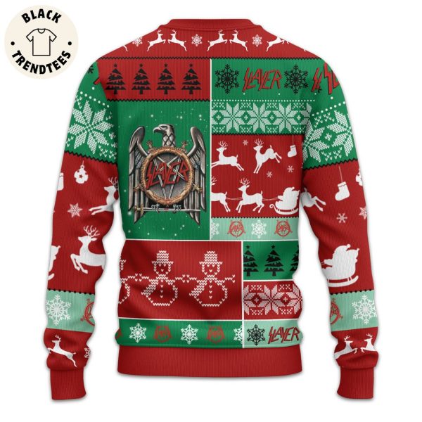 Slayer Christmas Red Green Design 3D Sweater