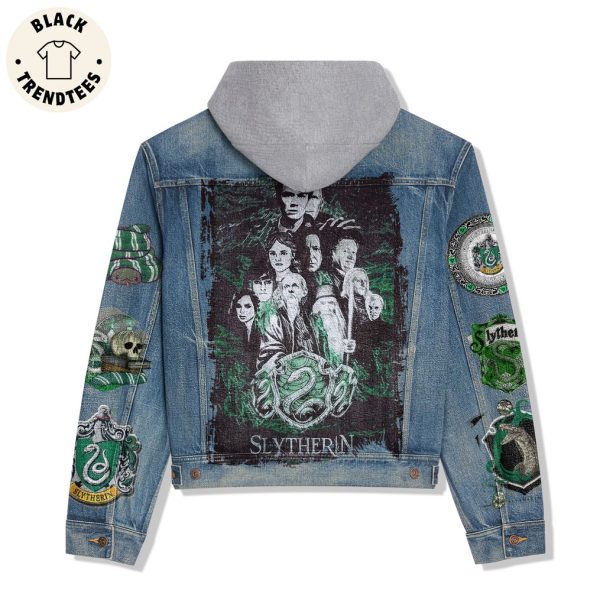 Slytherin Portrait Design Hooded Denim Jacket