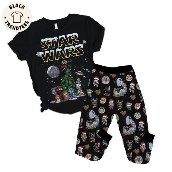 Star Wars Christmas Design Black Pajamas Set