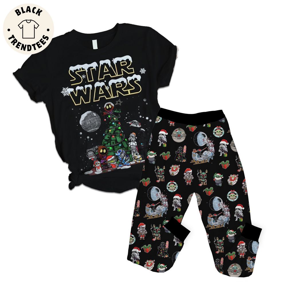 Star Wars Christmas Design Black Pajamas Set