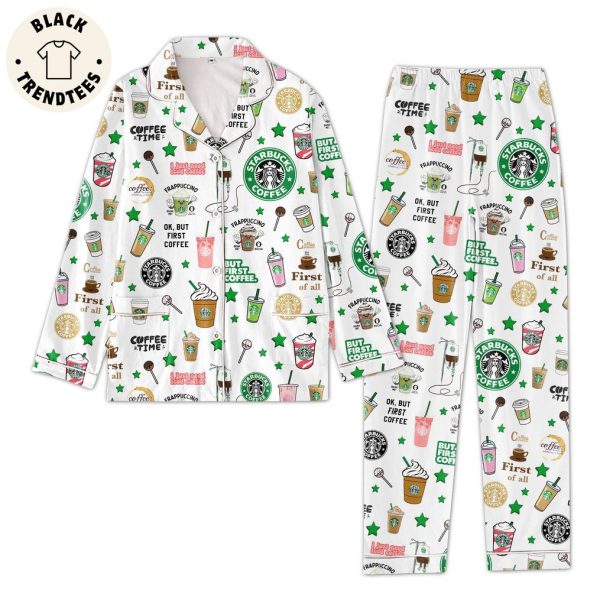 Starbucks Coffe Frappuccino White Design Pajamas Set