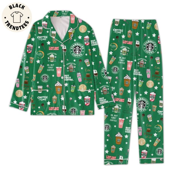 Starbucks Coffe Frappuccino Green Design Pajamas Set