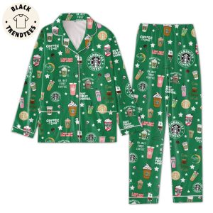 Starbucks Coffee Frappuccino But First Coffee Green Design Pajamas Set