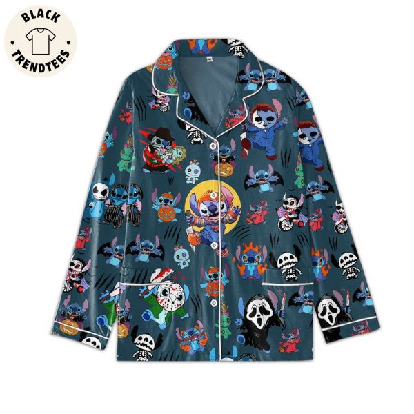 Stich Skull Blue Design Pajamas Set