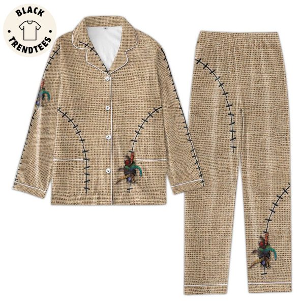 Stylishly Design In Sedge Mat Color Pajamas Set