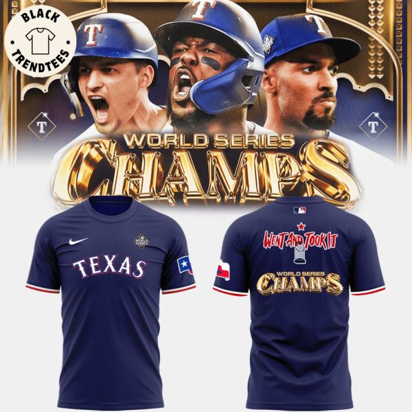 Texas Rangers MLB Champions World Series Blue Nike Logo Design 3D T-Shirt