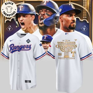 Texas Rangers MLB Champions World White Design Baseball Jersey