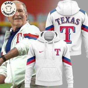 Texas Rangers Nike Logo White Design 3D Hoodie