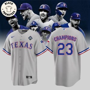 Texas Rangers World Series Champions 2023 Grey Design Baseball Jersey