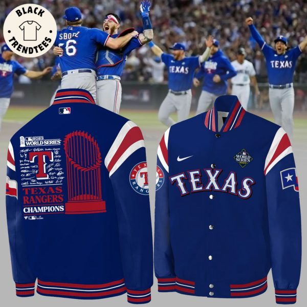 Texas Rangers World Series Champions MLB 2023 Nike Logo Design Baseball Jacket