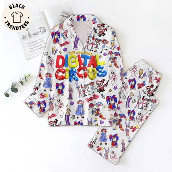 The Amazing Digital Circus White Design Pajamas Set