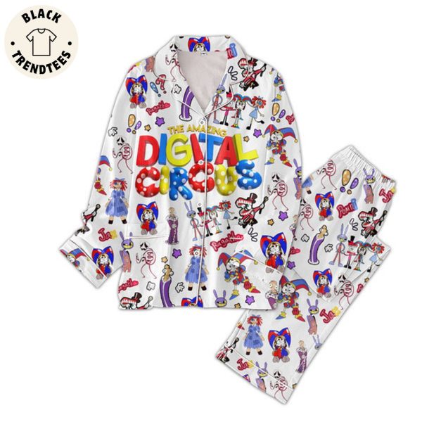 The Amazing Digital Circus White Design Pajamas Set