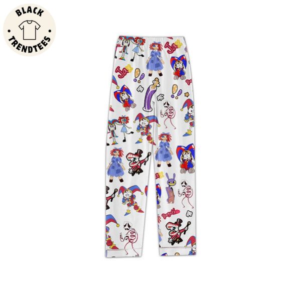 The Amazing Digital Circus White Design Pajamas Set