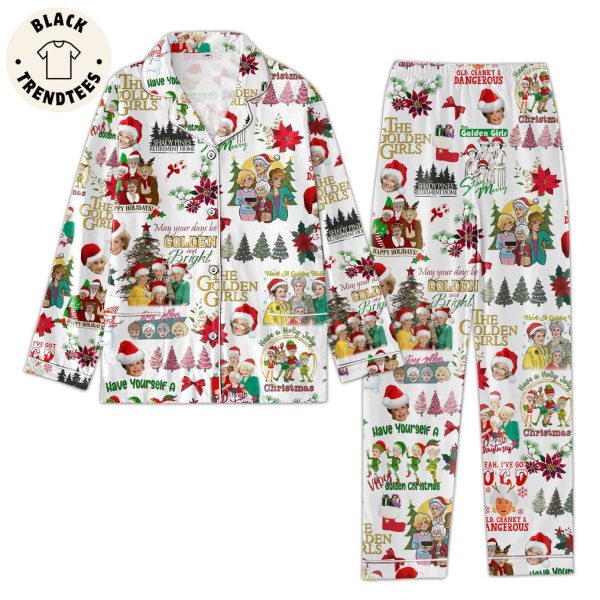 The Golden Girl Shady Pines Rettrement Home Christmas White Design Pajamas Set