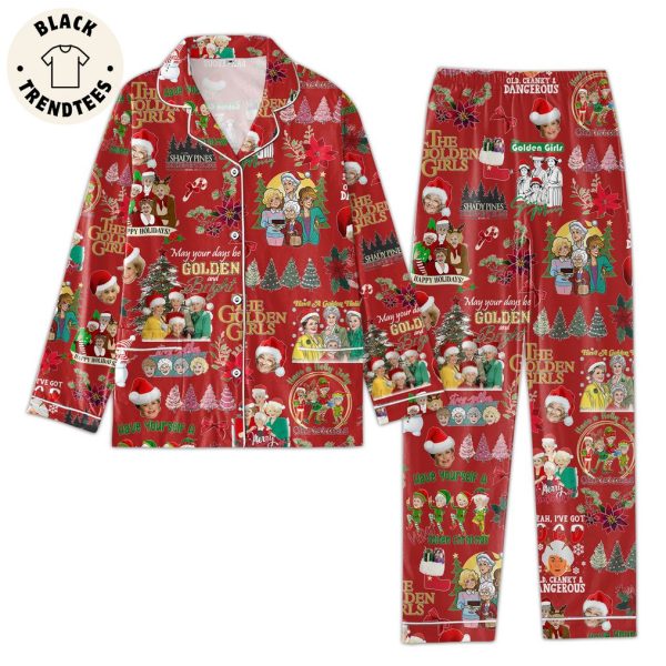 The Golden Girl Shady Pines Rettrement Home Christmas Red Design Pajamas Set