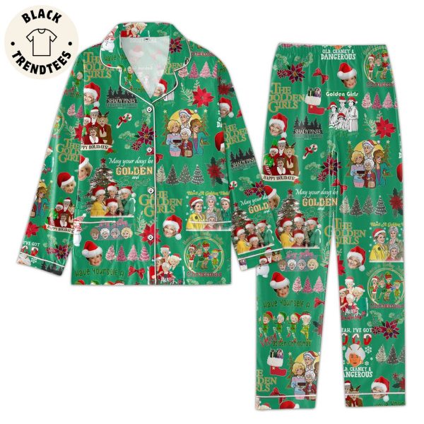 The Golden Girl Shady Pines Rettrement Home Christmas Green Design Pajamas Set