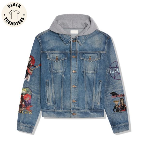 The Hex Girls October 31 Midnight Portrait Design Hooded Denim Jacket