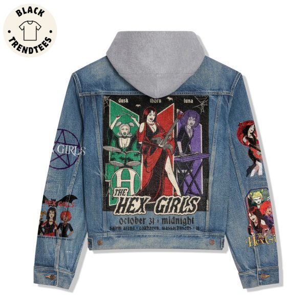 The Hex Girls October 31 Midnight Portrait Design Hooded Denim Jacket