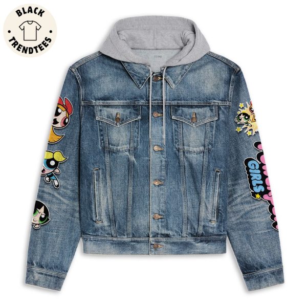 The Powerpuff Girls Portrait Design Hooded Denim Jacket