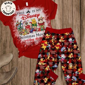 This Is My Disney Christmas Movies Watching Shirt Red Design Pajamas Set